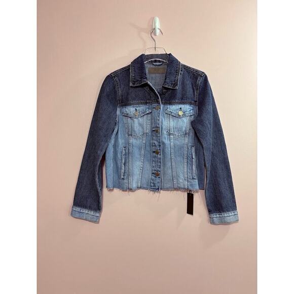 Blanc NYC Two Tone Cropped Demin Jacket Size Small NWT - Picture 1 of 5